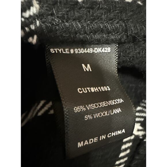 HAVE Women's Black Wool Checkered Plaid Notch Collar Blazer Coat Jacket Size M - Picture 4 of 4